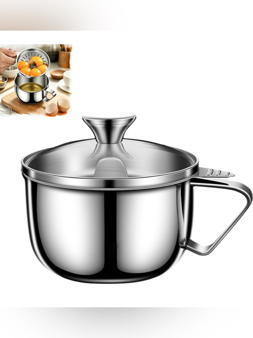 2 in 1 Egg White Separator with Bowl and Lid